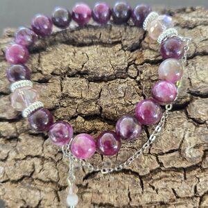 Natural Purple Mica Beaded Bracelet